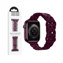 Hoco Silicone Hollow Bracelet for iWatch WA09 (38/40/41mm) Red Wine Hoco Silicone Hollow Bracelet for iWatch WA09 (38/40/41mm) Red Wine